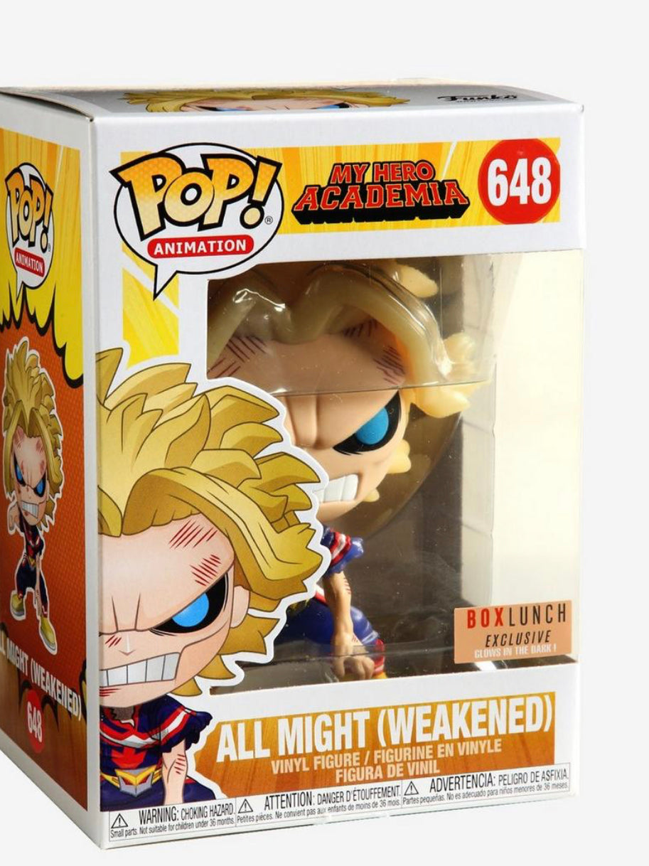 Funko Pop! My Hero Academia All Might (Weakened) Glow-in-the-Dark- BoxLunch Exclusive