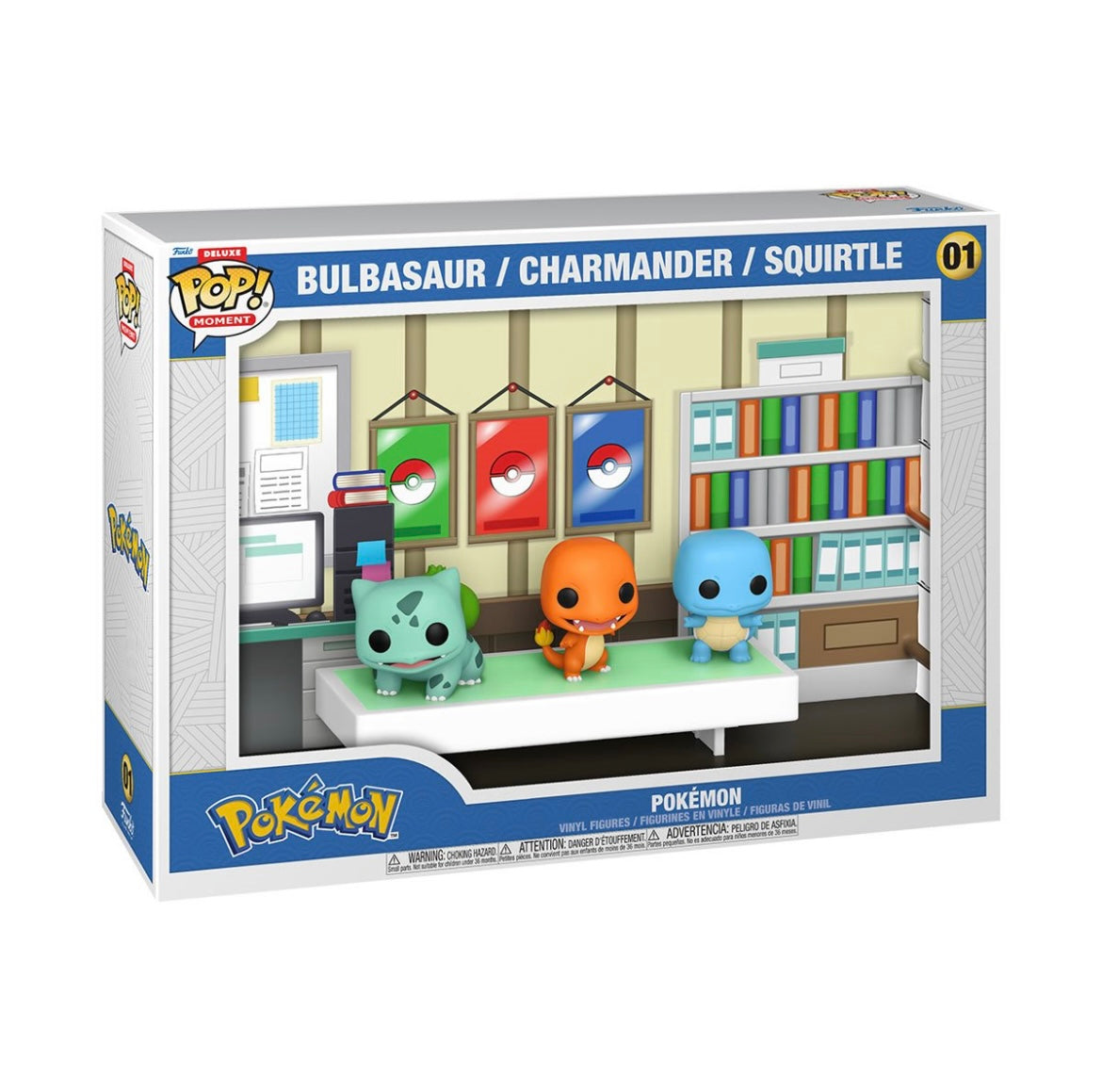 Funko Pop! Pokémon Bulbasaur, Charmander, Squirtle Starter Moment Case Deluxe